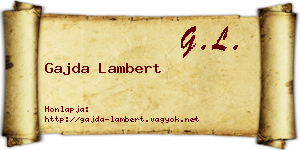 Gajda Lambert névjegykártya